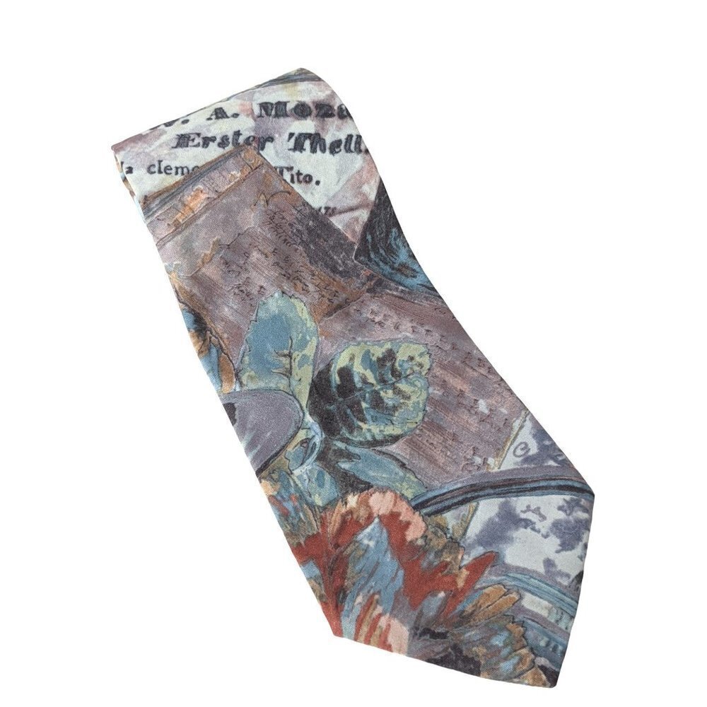 Floral Musical Instrument Novelty Necktie